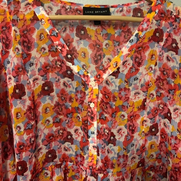 Lane Bryant button front babydoll blouse size 22/24P. - Picture 6 of 13